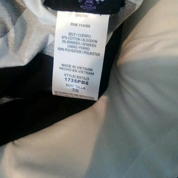 7/8 Strapless Black and White Gingham Dress NWT - Picture 6 of 7